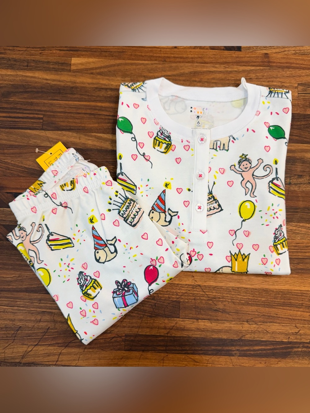 NWT Roberta Roller Rabbit Birthday Bonanza Pajamas - Size 6